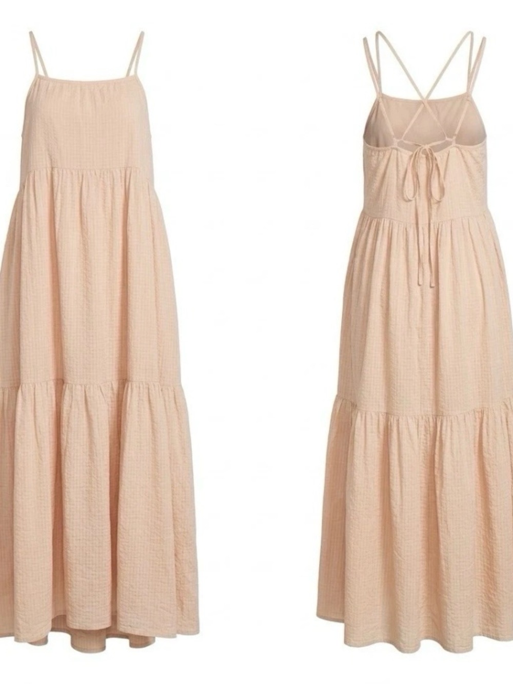 Everlane The Billow Dress Women’s Spaghetti Strap Tiered Maxi Size L Sundress